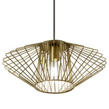 Adeline River of Goods Gold Metal 16.5-Inch Pendant Light with Adjustable Hanging Cord - 16.5" x 16.5" x 69"