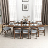 Aden 9-Piece Mid Century Dining Set with 8 Dining Chairs