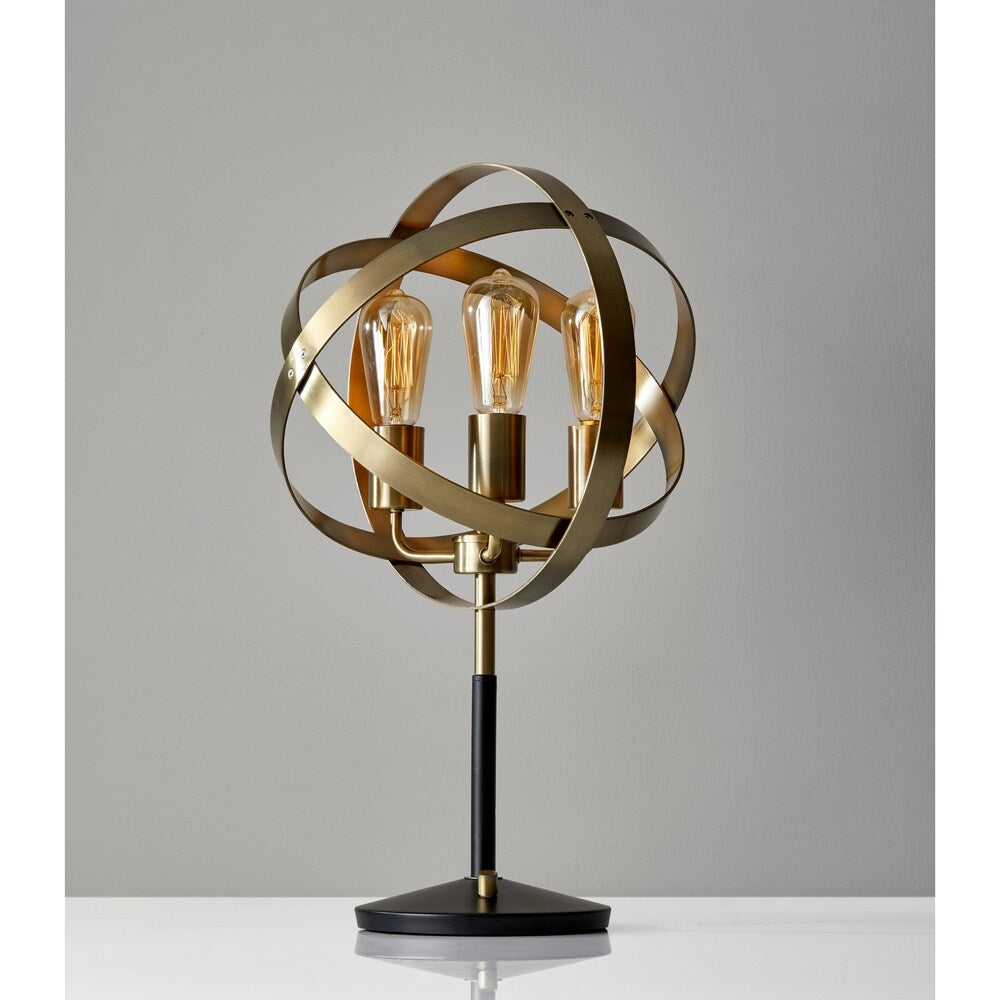 Adesso Donovan Black & Antique Brass Table Lamp
