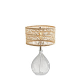 Adesso Glass & Brushed Steel Cuba Teardrop Table Lamp