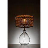 Adesso Glass & Brushed Steel Cuba Teardrop Table Lamp