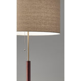 Adesso Hamilton Walnut and Antique Brass Floor Lamp