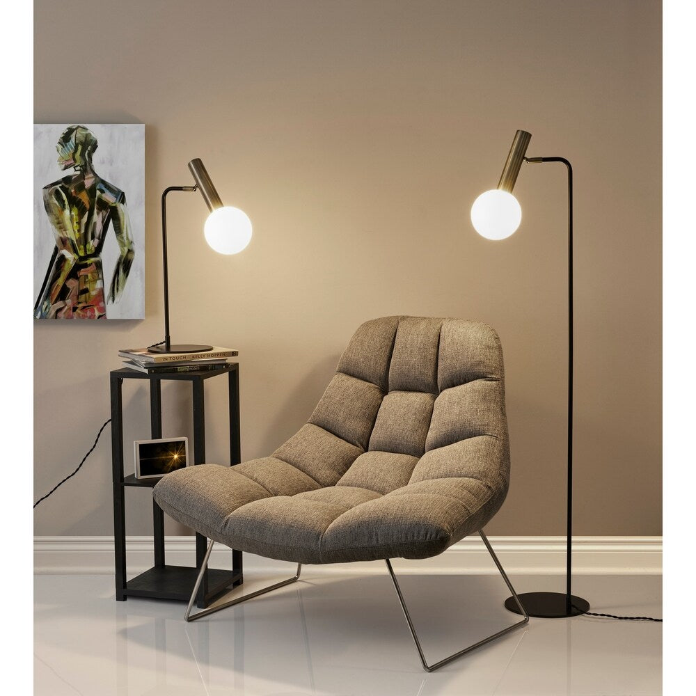 Adesso Sinclair Black and Antique Brass LED Floor Lamp