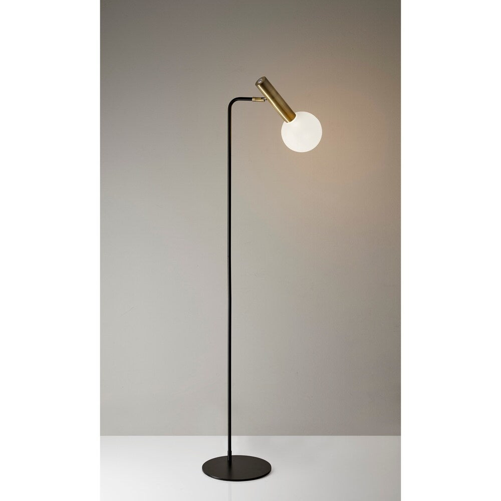 Adesso Sinclair Black and Antique Brass LED Floor Lamp