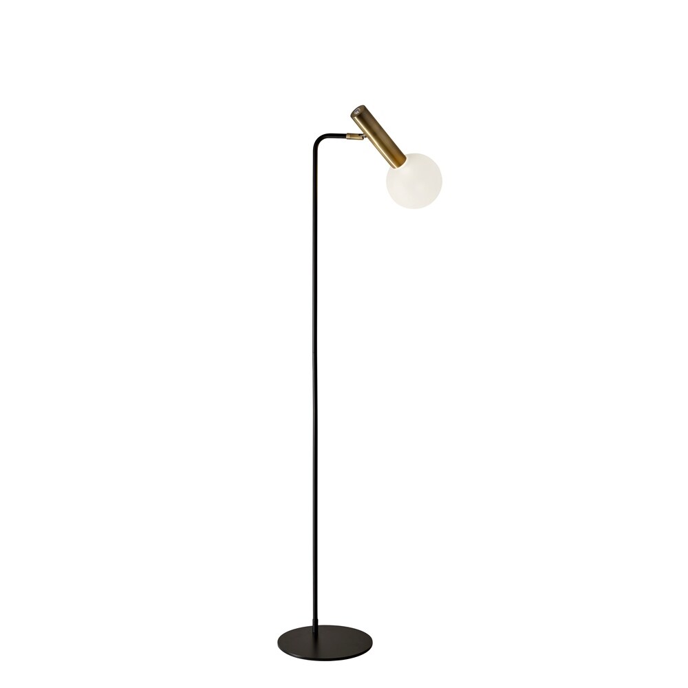 Adesso Sinclair Black and Antique Brass LED Floor Lamp