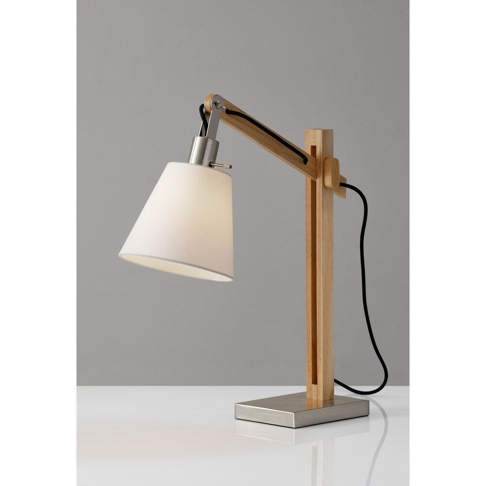 Adesso Walden Natural Rubber Wood Table Lamp