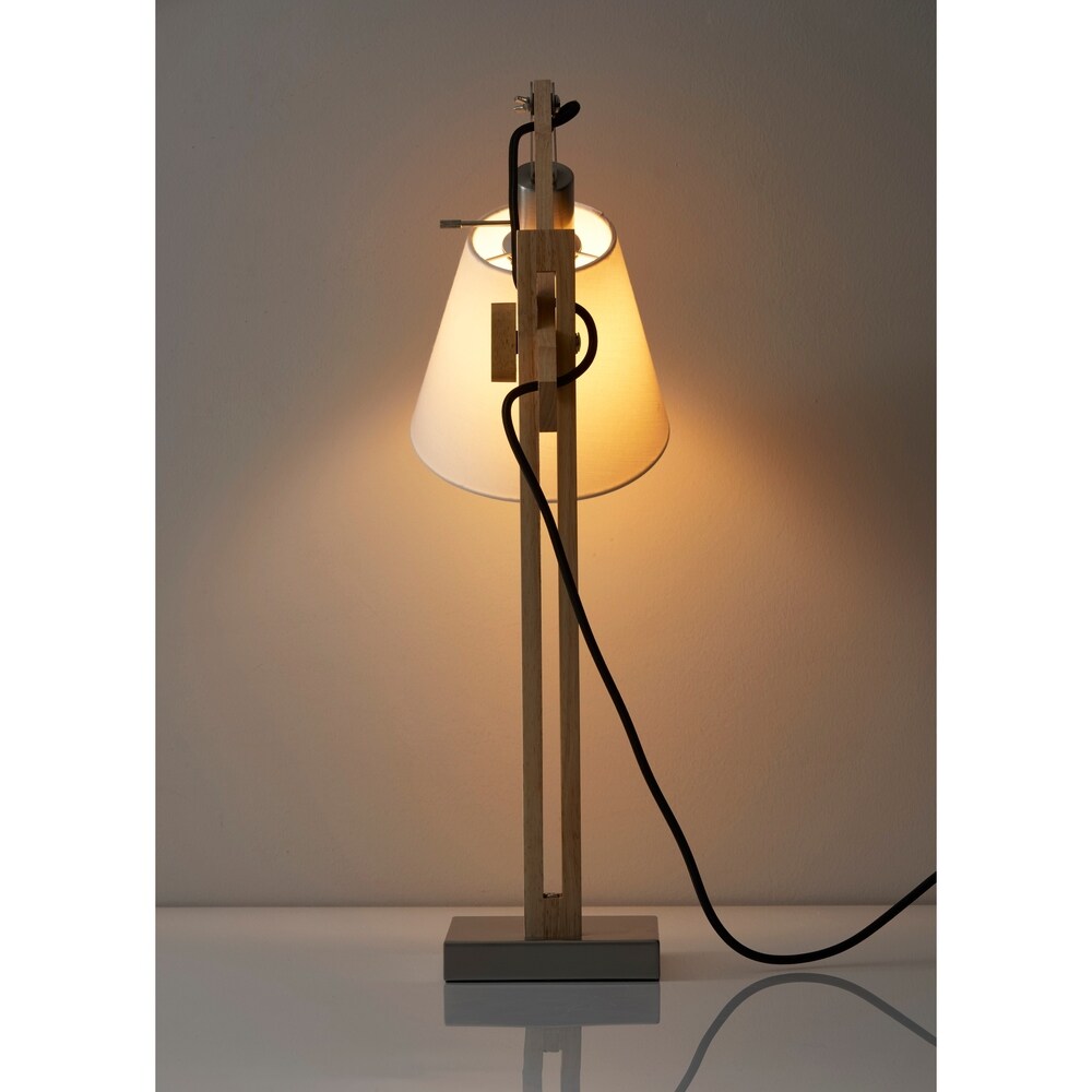 Adesso Walden Natural Rubber Wood Table Lamp