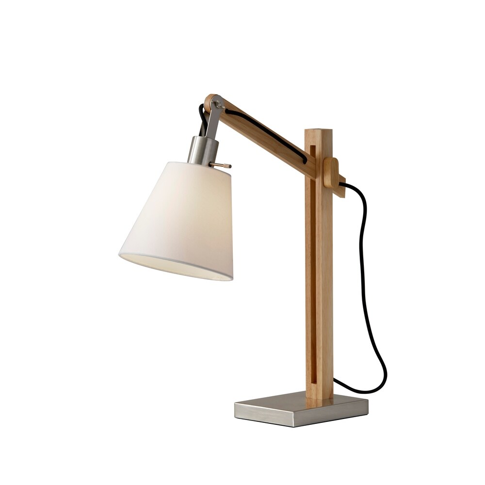 Adesso Walden Natural Rubber Wood Table Lamp
