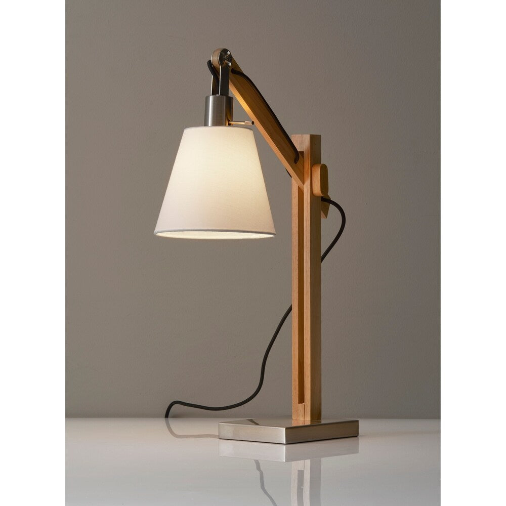 Adesso Walden Natural Rubber Wood Table Lamp