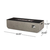 Adio Outdoor 50,000 BTU Lightweight Concrete and Ceramic Rectangular Fire Pit (No Tank Holder) by Christopher Knight Home