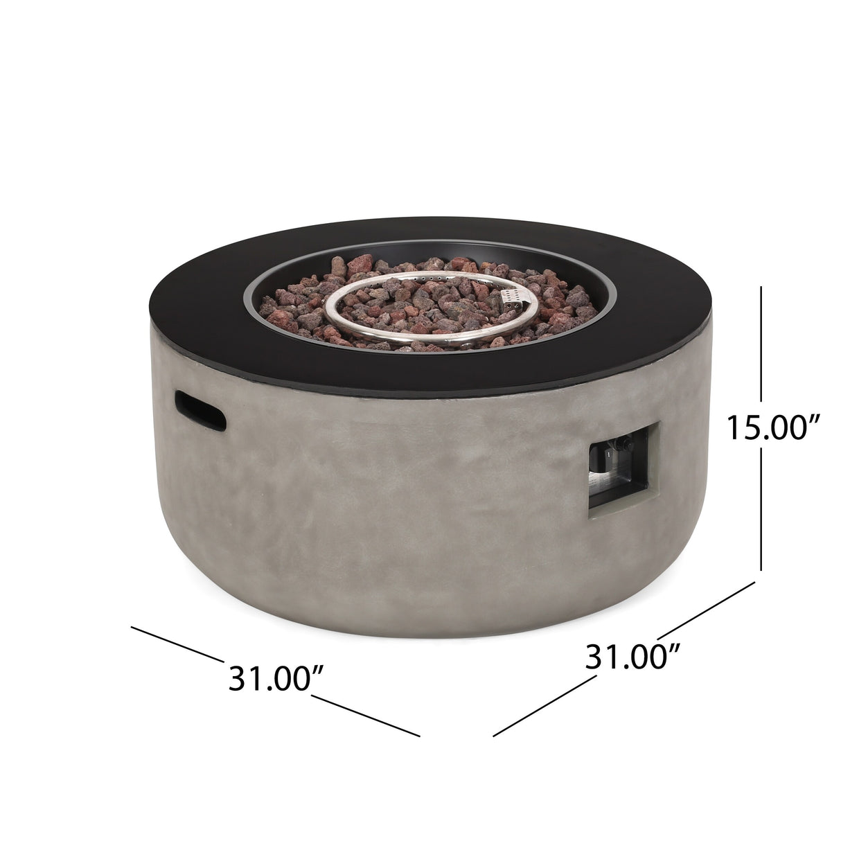 Adio Outdoor Modern 31-inch Circular Fire Pit by Christopher Knight Home - 31.10" W x 31.00" L x 15.00" H
