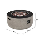 Adio Outdoor Modern 31-inch Circular Fire Pit by Christopher Knight Home - 31.10" W x 31.00" L x 15.00" H