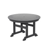 Polytrends Laguna Hdpe All Weather Outdoor Patio Round Adirondack Dining Chairs Set (5-Piece Set)