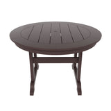 Polytrends Laguna Hdpe All Weather Outdoor Patio Round Adirondack Dining Chairs Set (5-Piece Set)