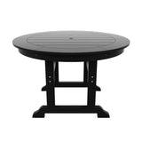 Polytrends Laguna Hdpe All Weather Outdoor Patio Round Adirondack Dining Chairs Set (5-Piece Set)