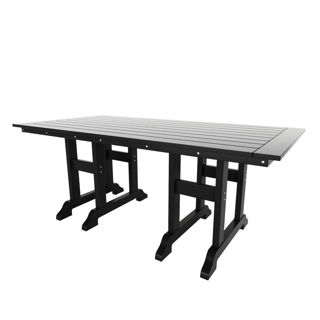 Polytrends Laguna Hdpe All Weather Outdoor Patio Dining Set with Rectangle Table, Arm Chairs, and Bench (6-Piece Set)