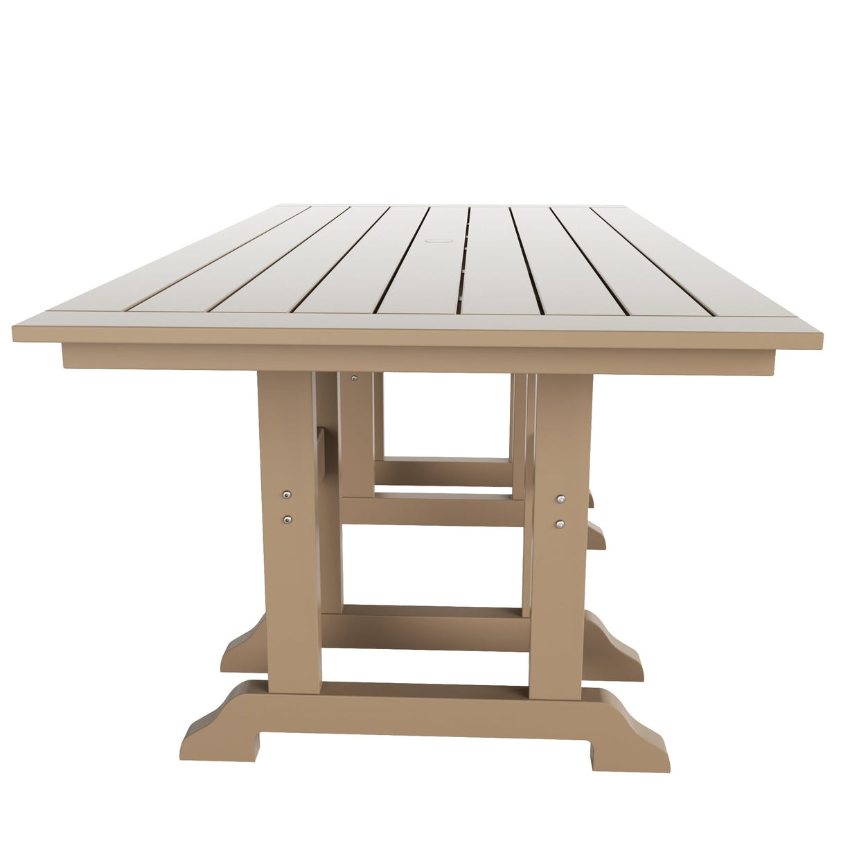 Polytrends Laguna Hdpe All Weather Outdoor Patio Rectangular Adirondack Dining Chairs With Table (7-Piece Set)