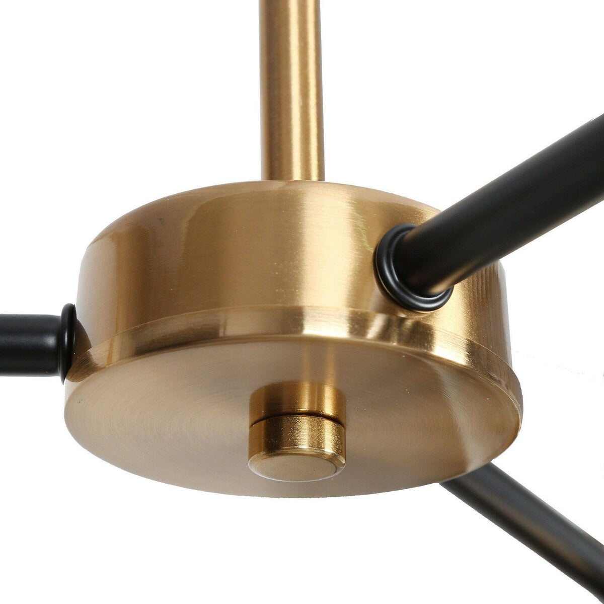 Aditi Mid-century Modern Round Black Gold Bedroom Chandelier for Dining Room with Seeded Glass - Plating Brass - D 17"* H 18.5"