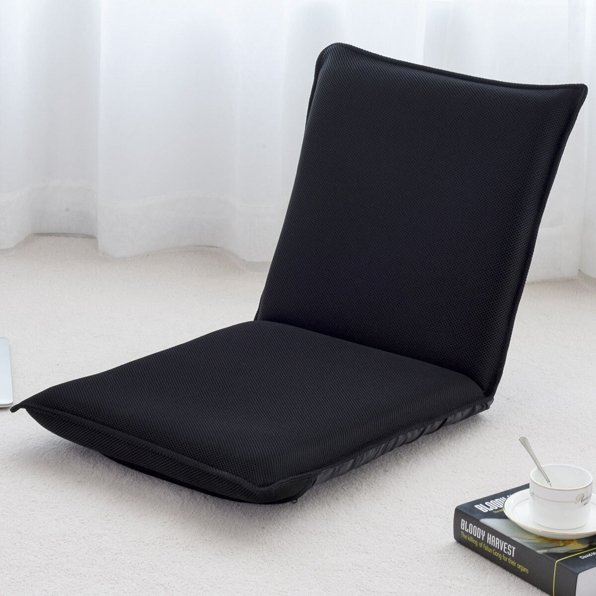 GZMR Adjustable 6 position Floor Chair Folding Lazy Man Sofa Chair