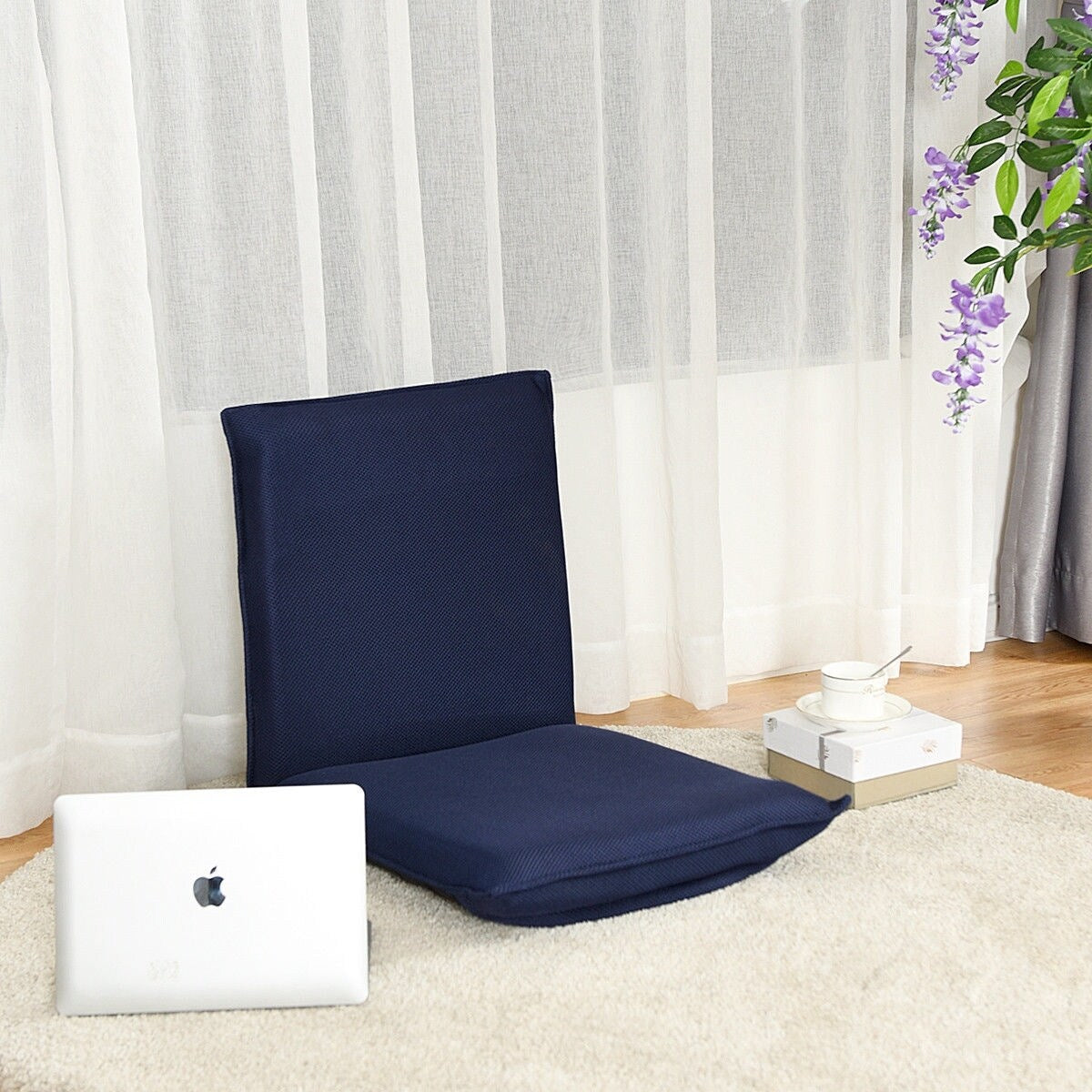 GZMR Adjustable 6 position Floor Chair Folding Lazy Man Sofa Chair