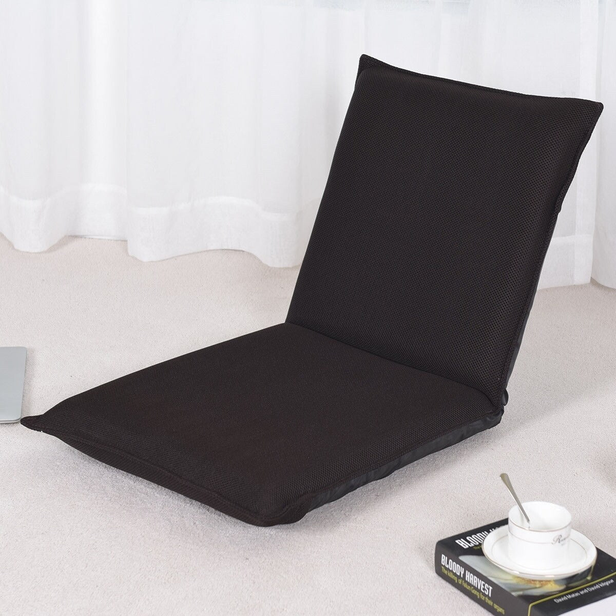 GZMR Adjustable 6 position Floor Chair Folding Lazy Man Sofa Chair