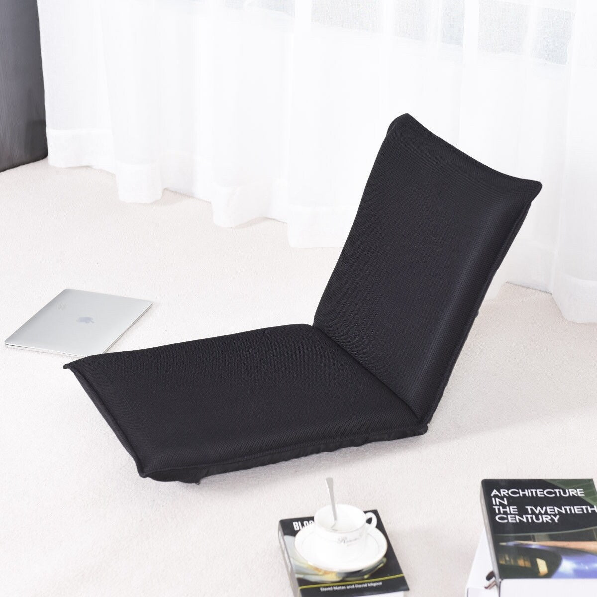 GZMR Adjustable 6 position Floor Chair Folding Lazy Man Sofa Chair