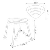 Adjustable Bamboo Shower Seat - 20"D x 15"W x 3"H