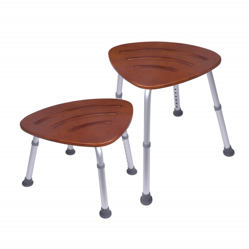 Adjustable Bamboo Shower Seat - 20"D x 15"W x 3"H