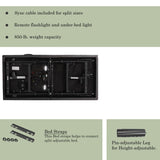 Adjustable Base Tilt, Zero Gravity, Anti Snore, Under Bed Nightlight, Dual USB Charging Station, Wireless Remote.