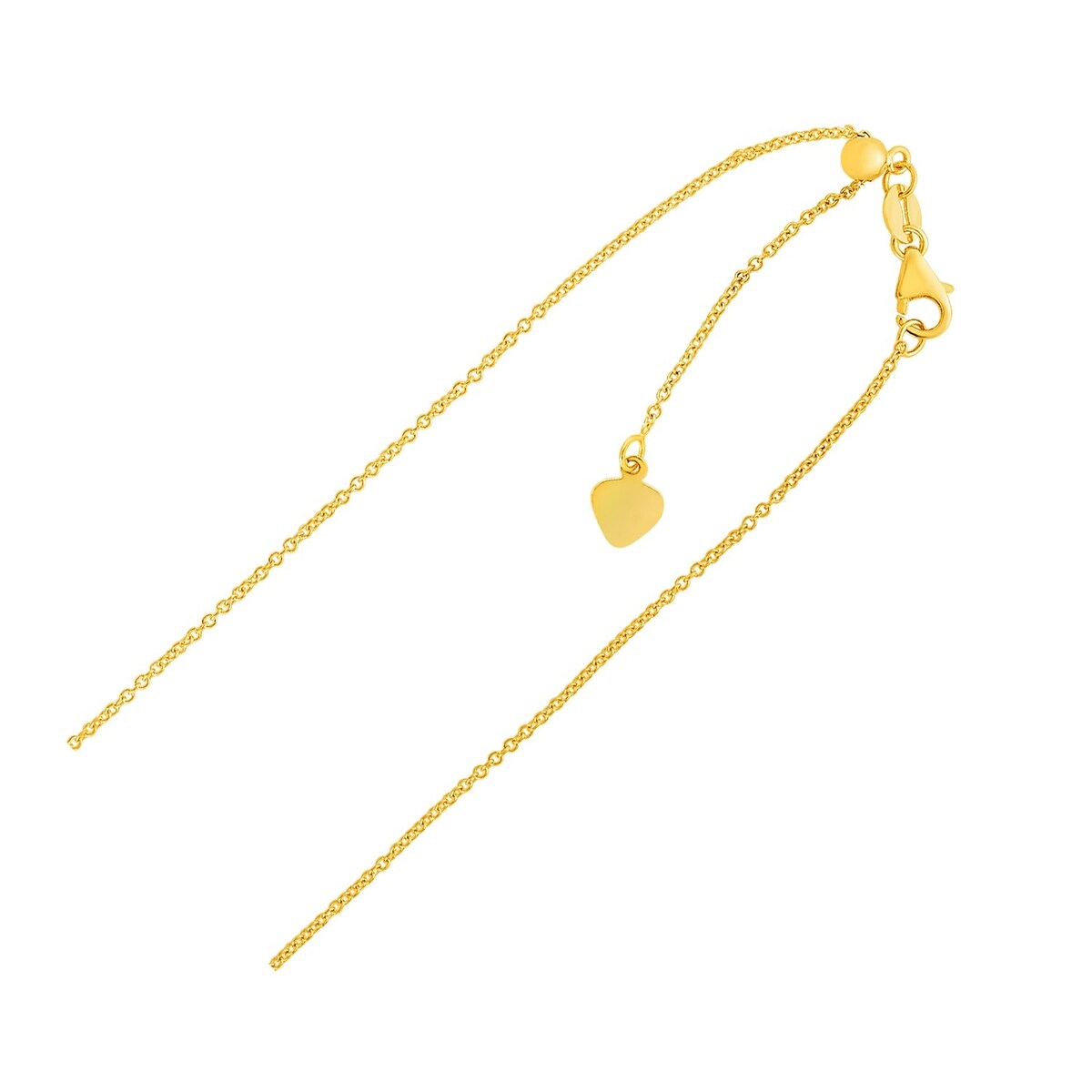 Adjustable Cable Chain Necklace in 14k Yellow Gold (1.0mm) 22" Inches