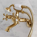 Kingston Brass Adjustable Center Wall Mount Faucet/Hand Shower for Clawfoot Tub