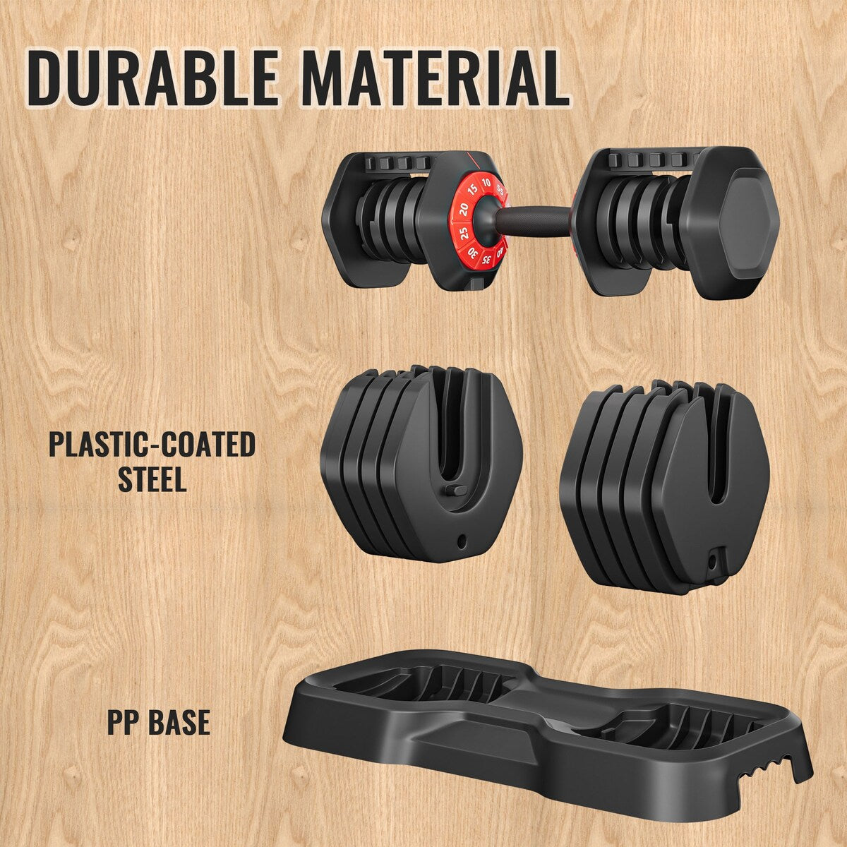 Adjustable Dumbbell 10 in 1 Free Dumbbell for Men and Women Fast Adjust by Turning Handle