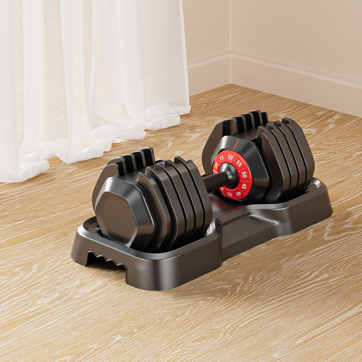 Adjustable Dumbbell 10 in 1 Free Dumbbell for Men and Women Fast Adjust by Turning Handle