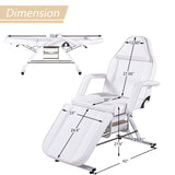 Adjustable Facial Bed Massage Salon Tattoo Chair with Two Trays