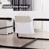 Adjustable Folding Bed Ottoman, Rollaway Guest Bed with Head Incline ,Removable Mattress & Side Pocket Heavy Duty Metal Frame