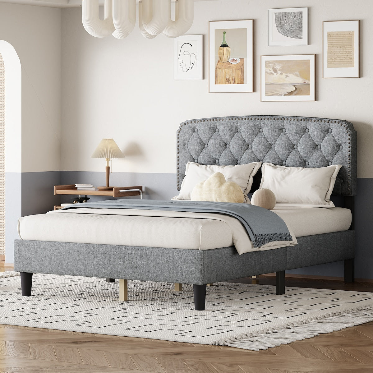 Adjustable Headboard with Upholstery