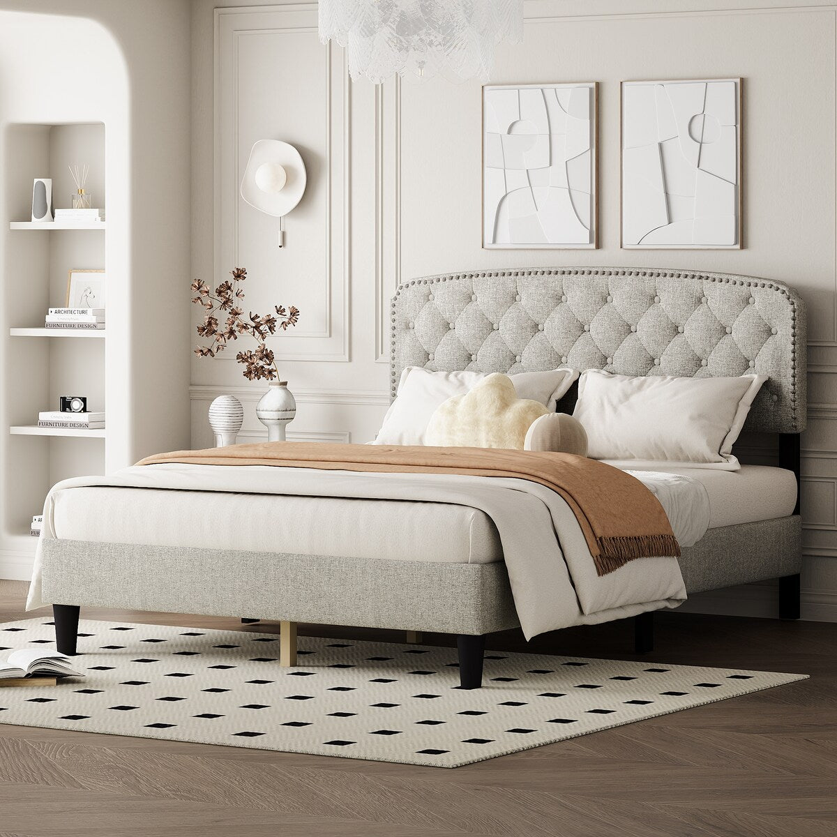 Adjustable Headboard with Upholstery