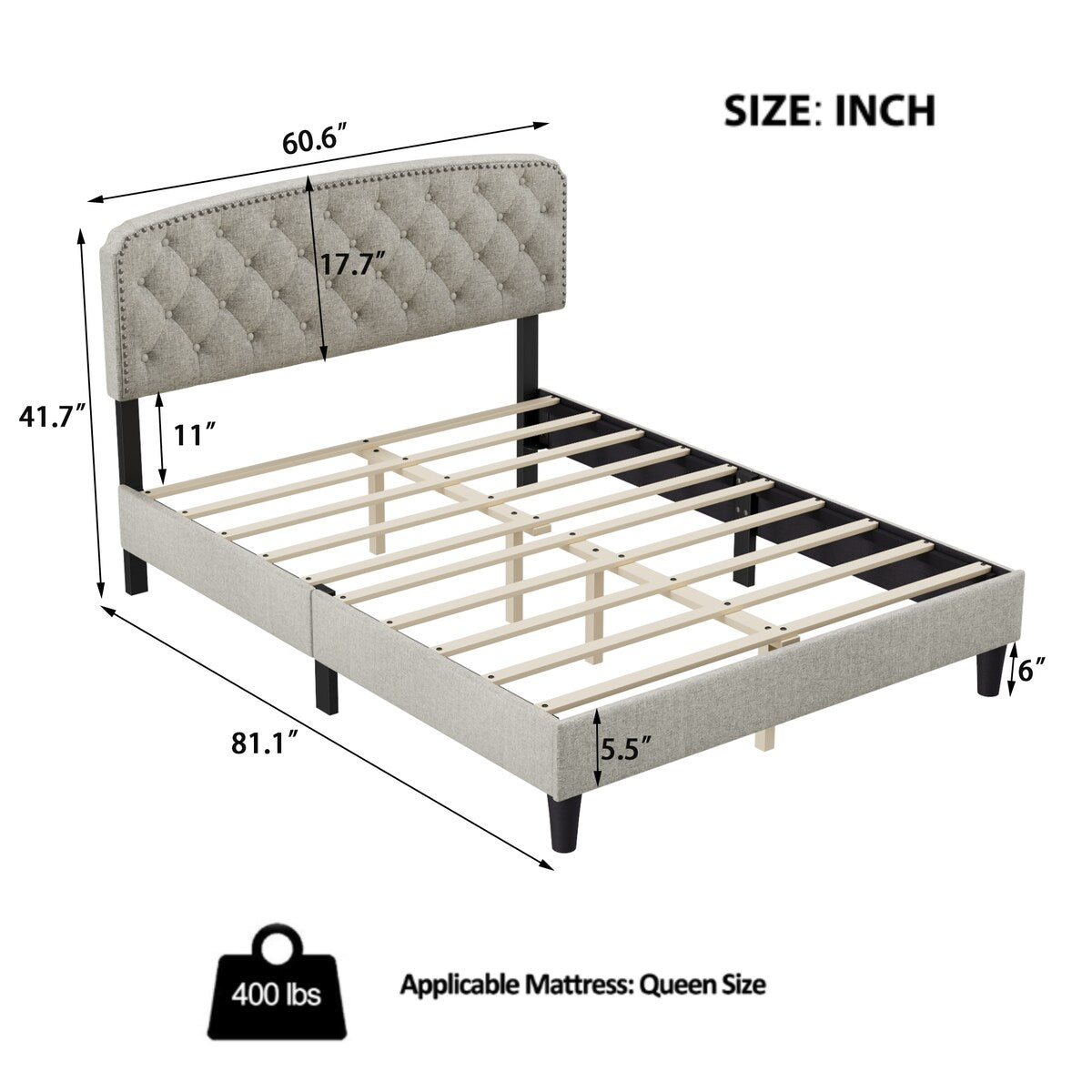 Adjustable Headboard with Upholstery