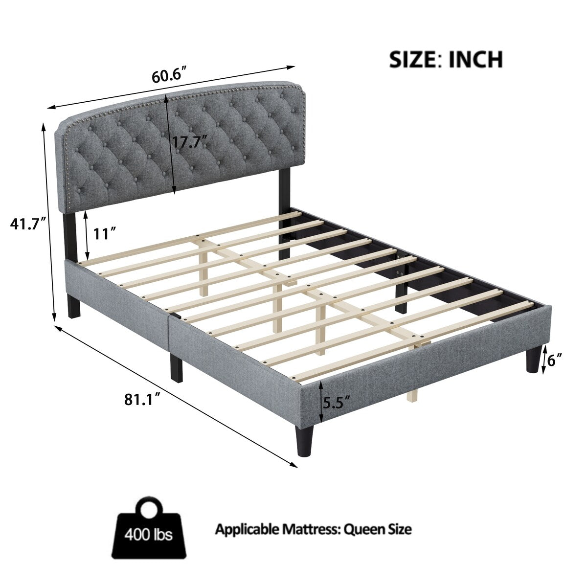 Adjustable Headboard with Upholstery