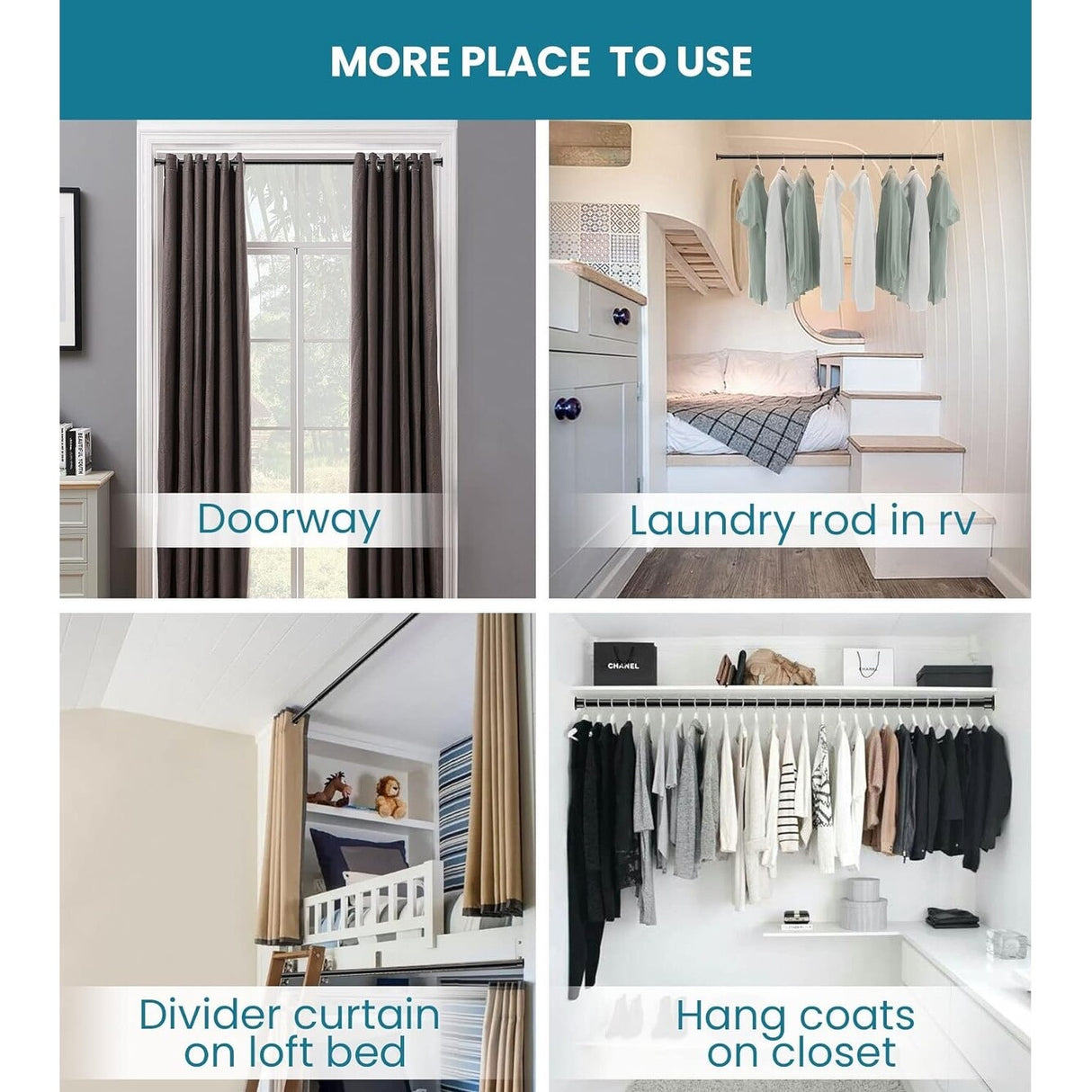 Adjustable Heavy Duty Tension Curtain Rod