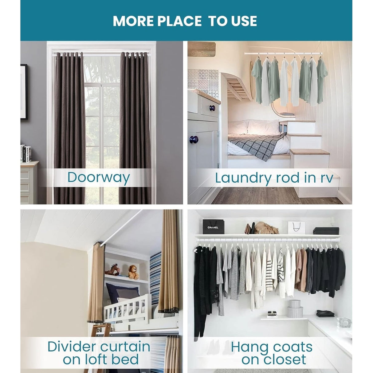 Adjustable Heavy Duty Tension Curtain Rod