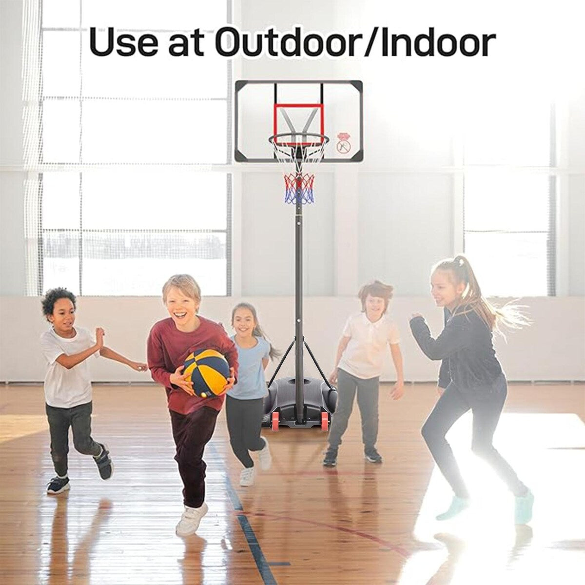 Adjustable Height Portable Impact Backboard Outdoor Basketball Hoop