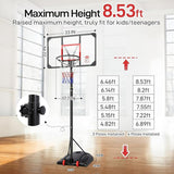 Adjustable Height Portable Impact Backboard Outdoor Basketball Hoop
