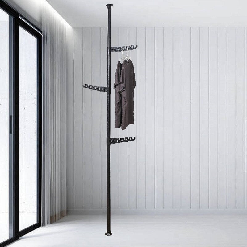 Adjustable Laundry Pole Clothes Drying Rack Coat Hanger