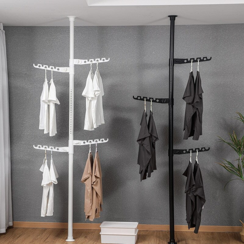 Adjustable Laundry Pole Clothes Drying Rack Coat Hanger