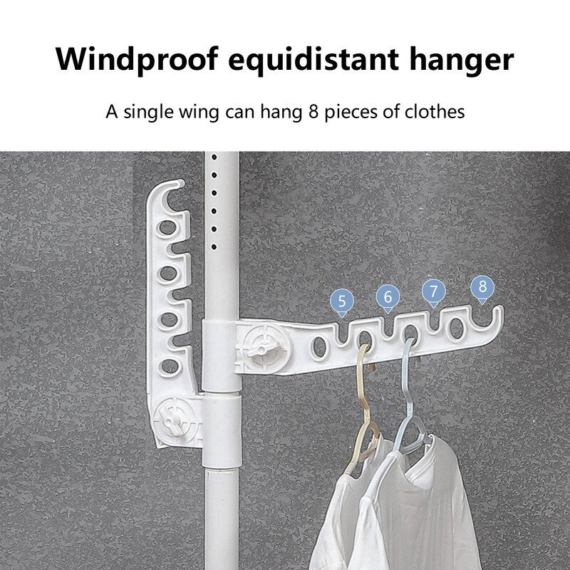 Adjustable Laundry Pole Clothes Drying Rack Coat Hanger