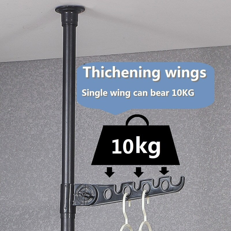 Adjustable Laundry Pole Clothes Drying Rack Coat Hanger