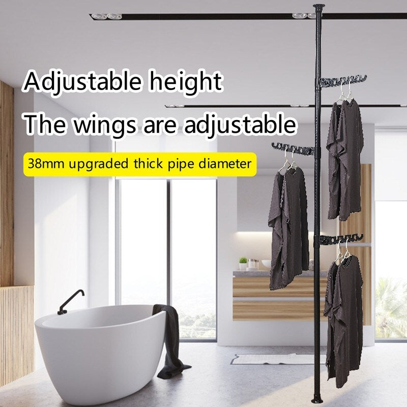 Adjustable Laundry Pole Clothes Drying Rack Coat Hanger