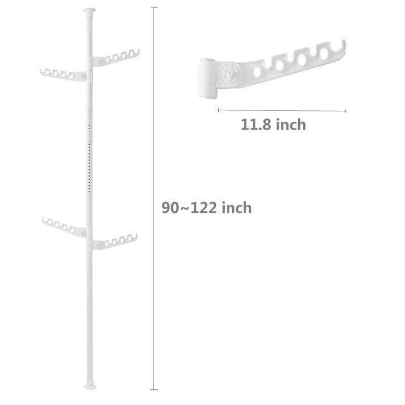 Adjustable Laundry Pole Clothes Drying Rack Coat Hanger