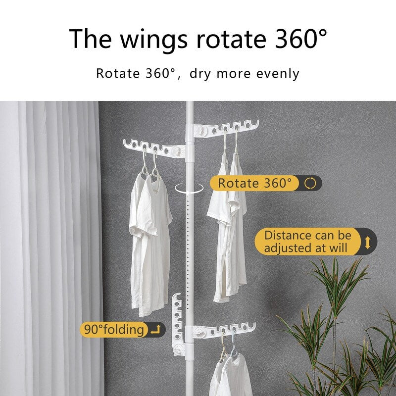 Adjustable Laundry Pole Clothes Drying Rack Coat Hanger